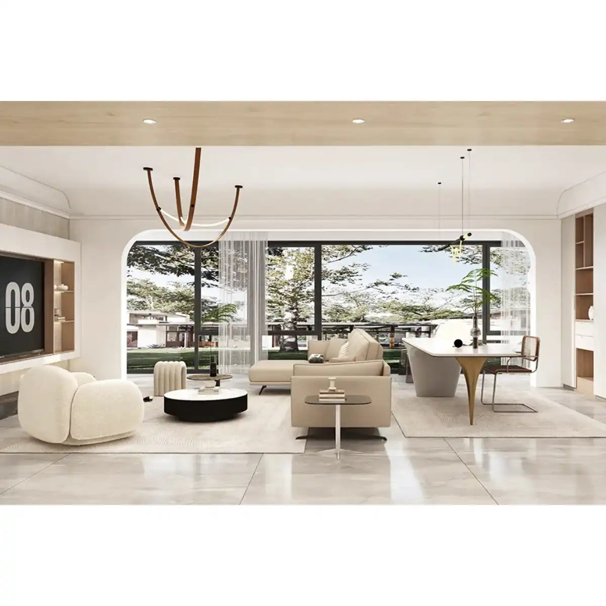Design avangardist: apartament amplu în nuanțe de alb și lemn