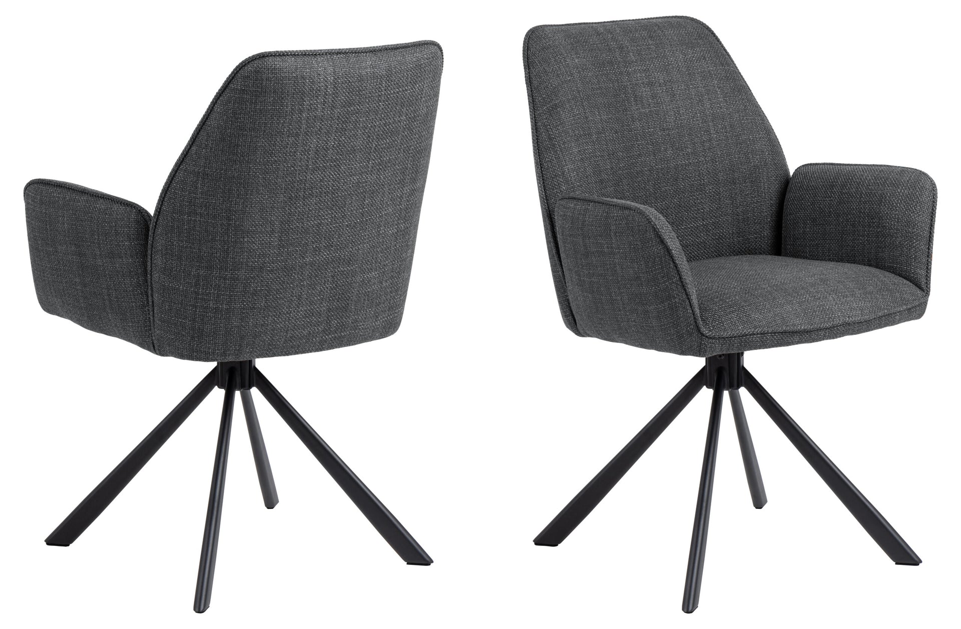 SCAUN DE DINING GLENDA CU COTIERĂ GRI ÎNCHIS