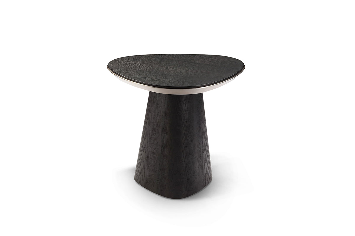 Masă de Colț Galuppi B - Blat Stejar Negru și Cadru Nichel Periat