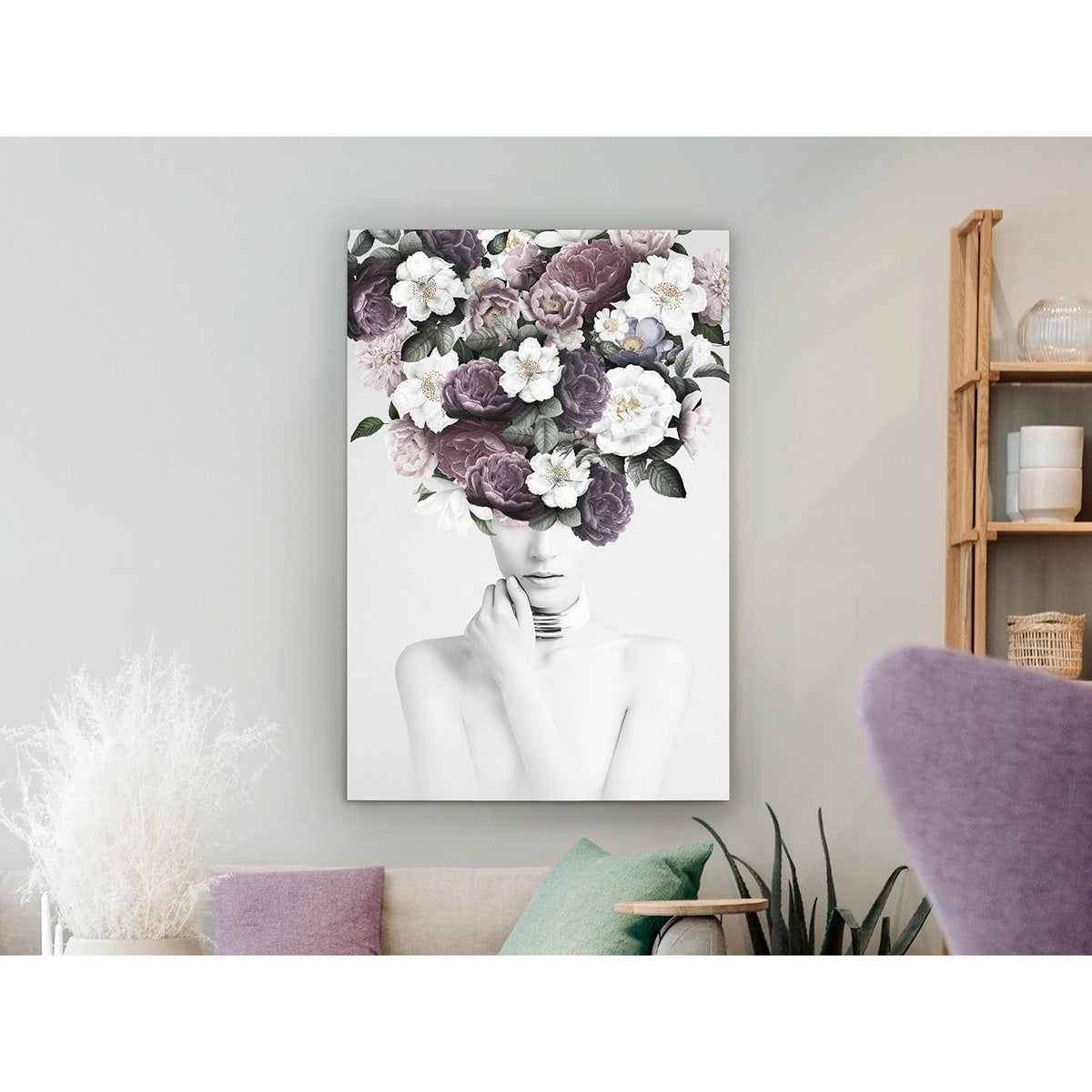 Fotografie Clarisa 80x120 cm, imprimată pe sticlă securizată, montată cu cadru din fier forjat, decor modern elegant pentru perete.
