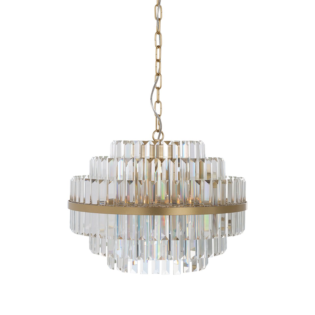 Lampadario Desire Small in oro spazzolato - Design compatto