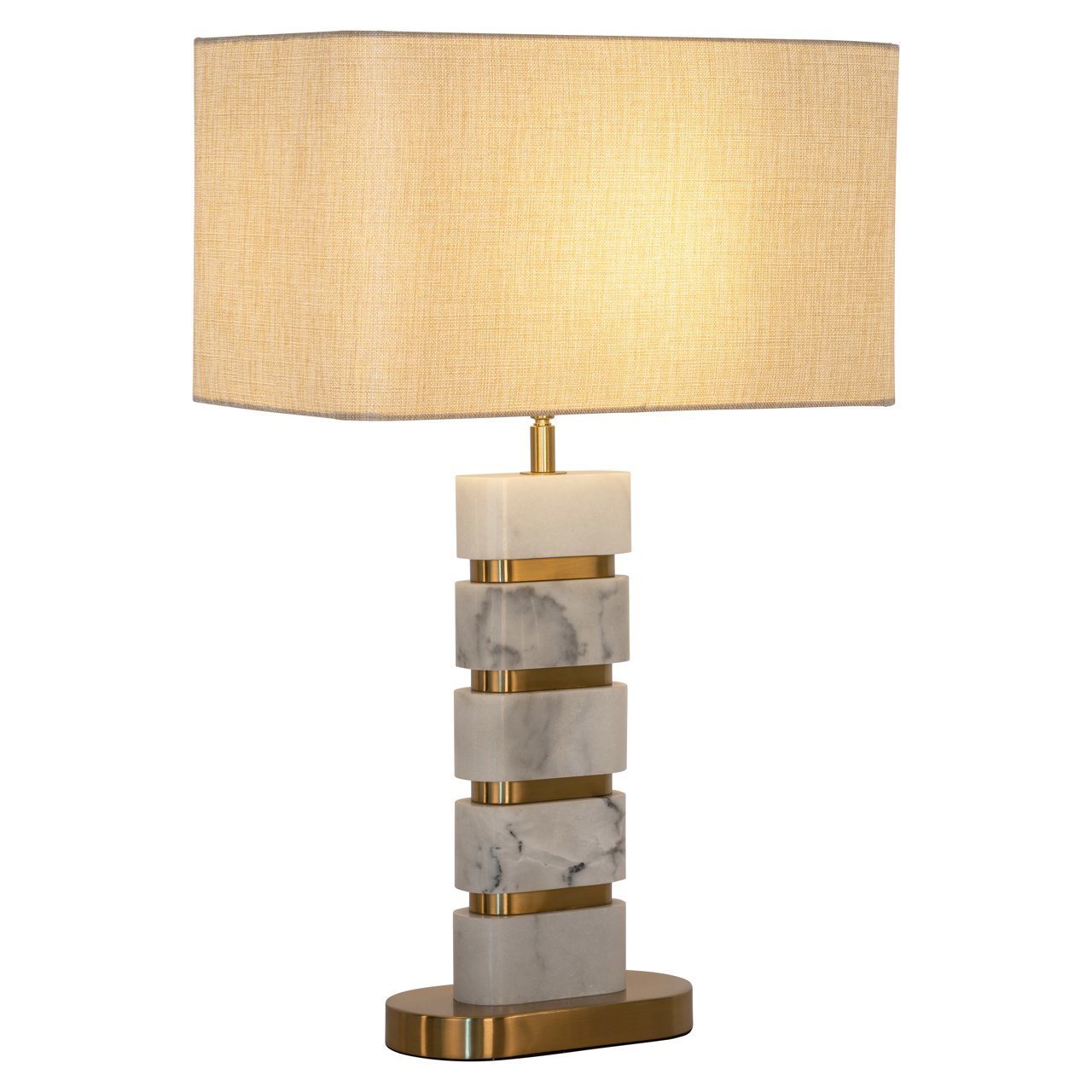 Lampă Masa Lenore Auriu | Eleganta | Abajur Textil | Noptiera