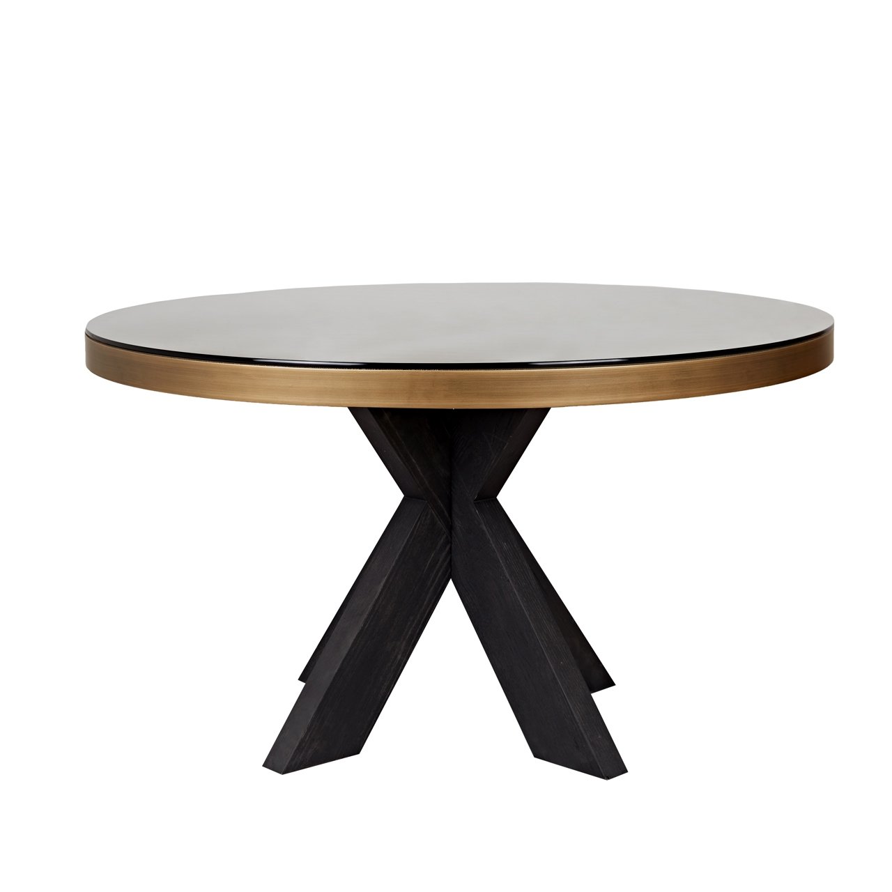 Dining Table Bloomville Brass Shagreen Incl. Glass Top 140 – elegant modern dining
