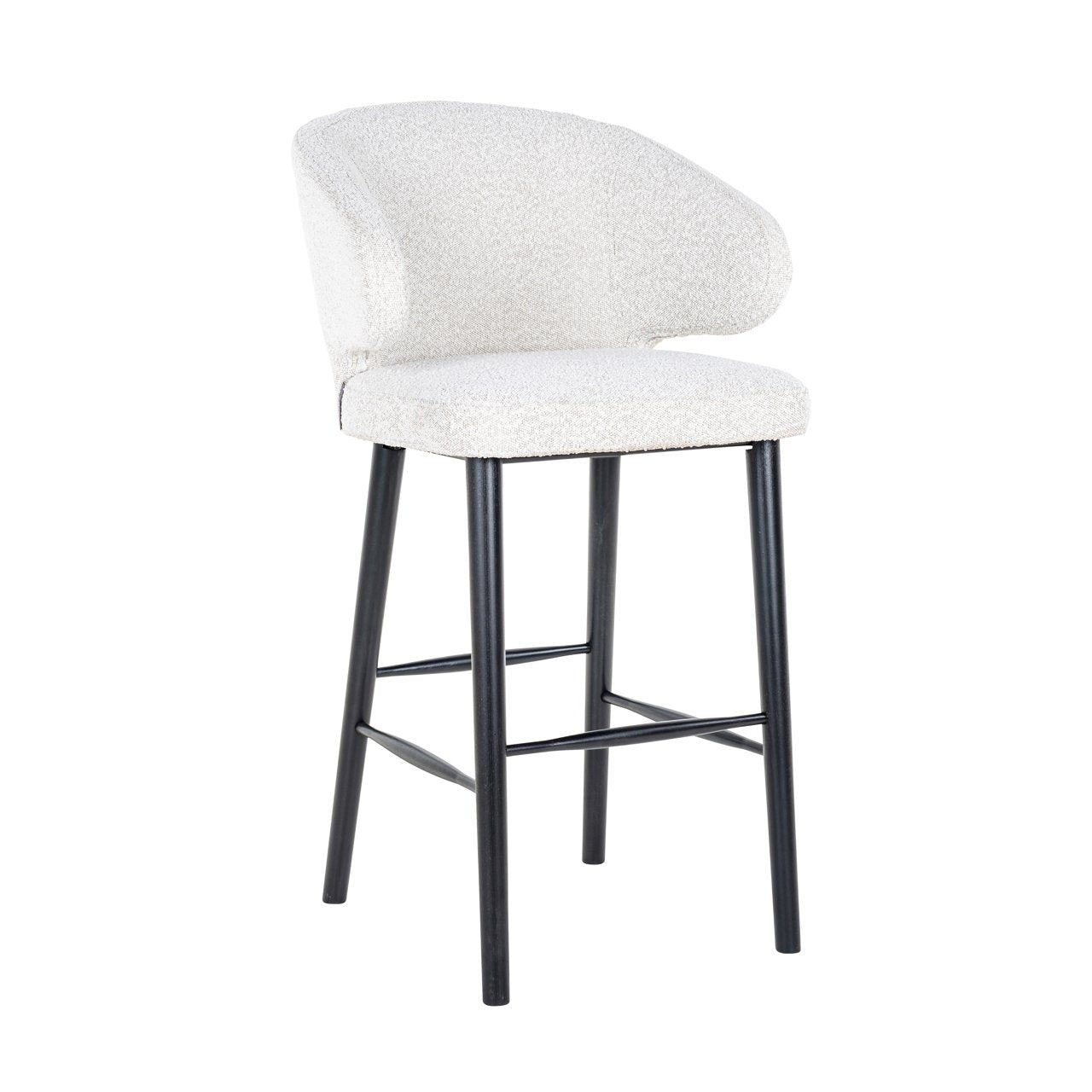 Bar Stool Indigo White Bouclé – Scaun Bar Modern și Confortabil