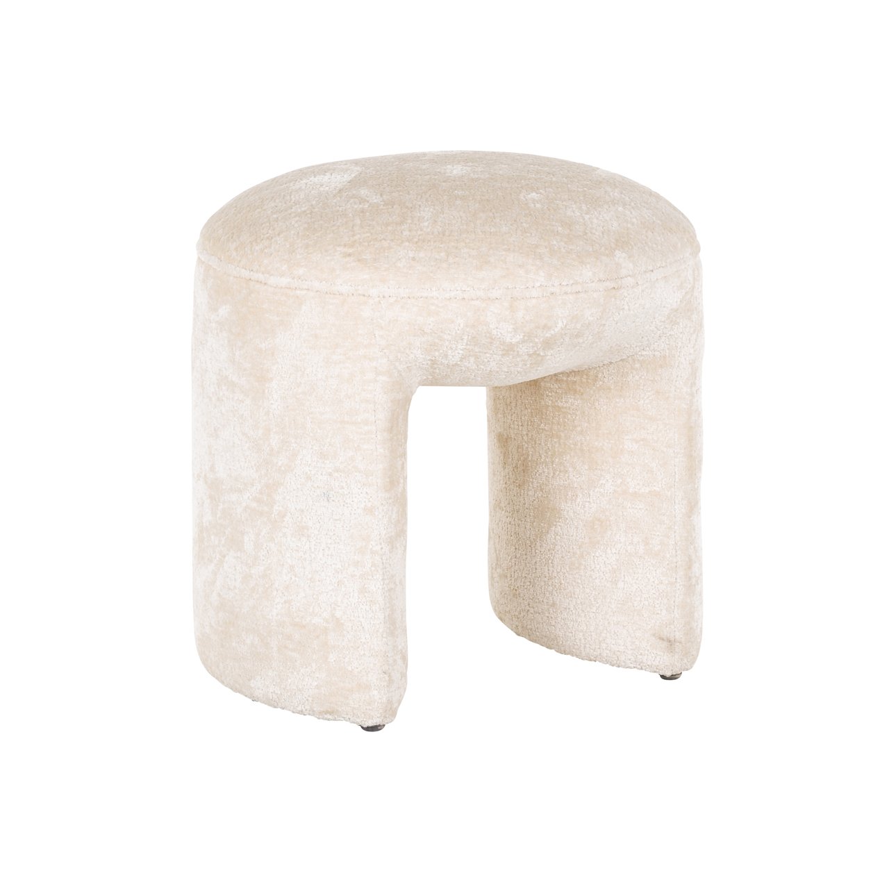 Pouf Fargo White Chenille – Confort și Eleganță în Orice Cameră