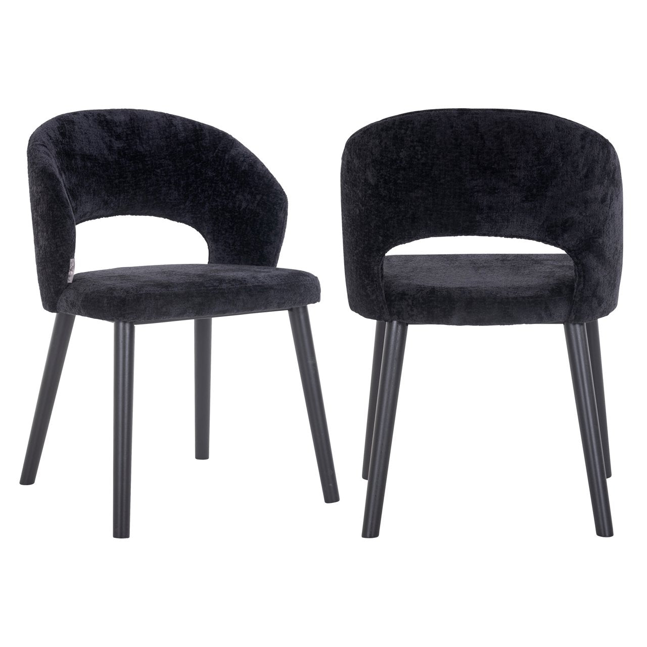 Dining Chair Savoy Black Chenille – Scaun de Masă Elegant și Confortabil