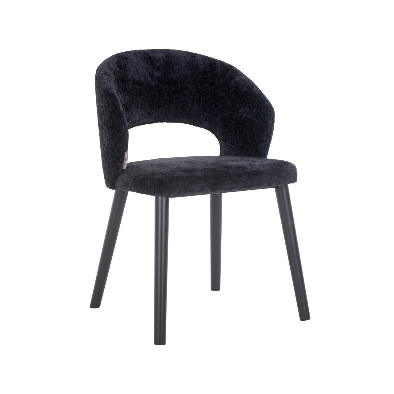 Dining Chair Savoy Black Chenille – Scaun de Masă Elegant și Confortabil