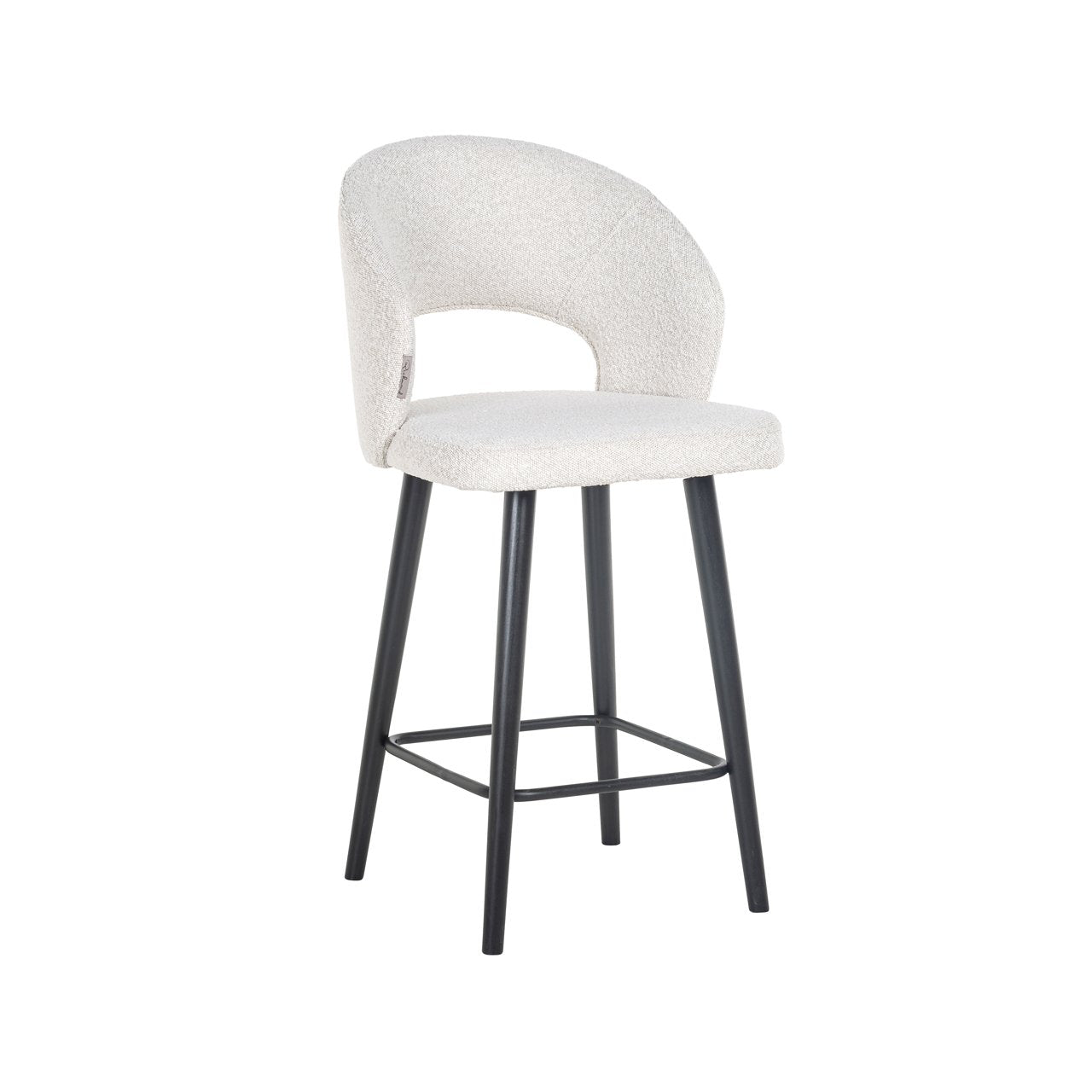 Counter Stool Savoy White Bouclé – Scaun de Bar Elegant și Confortabil