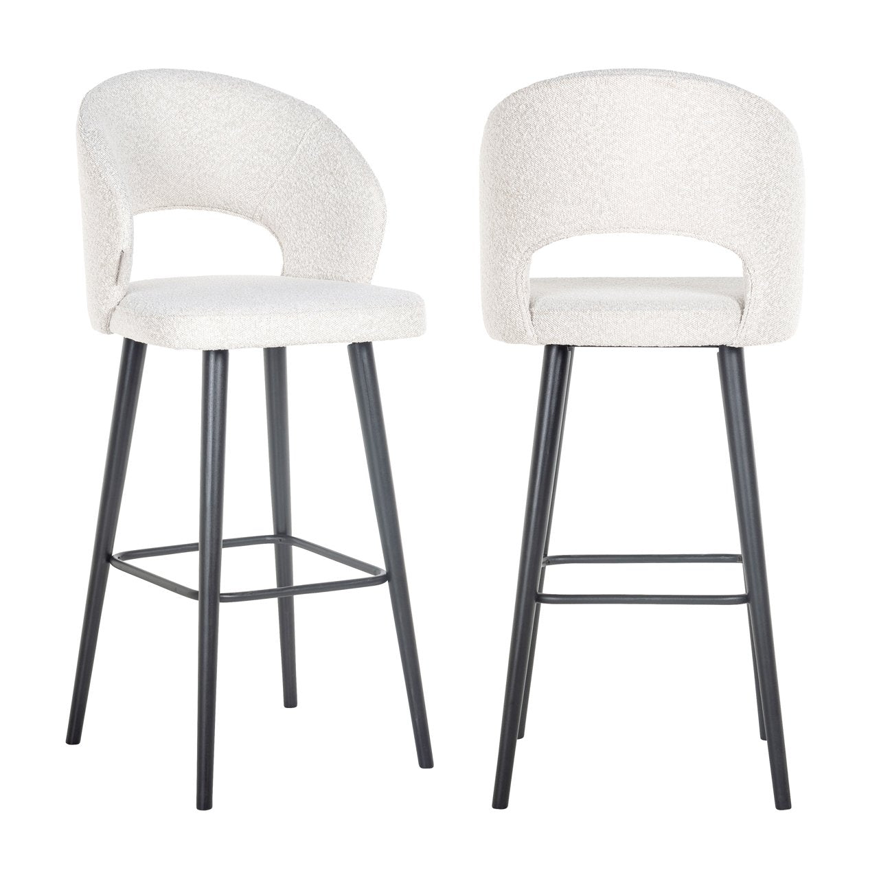 Bar Stool Savoy White Bouclé – Scaun de Bar Elegant și Confortabil