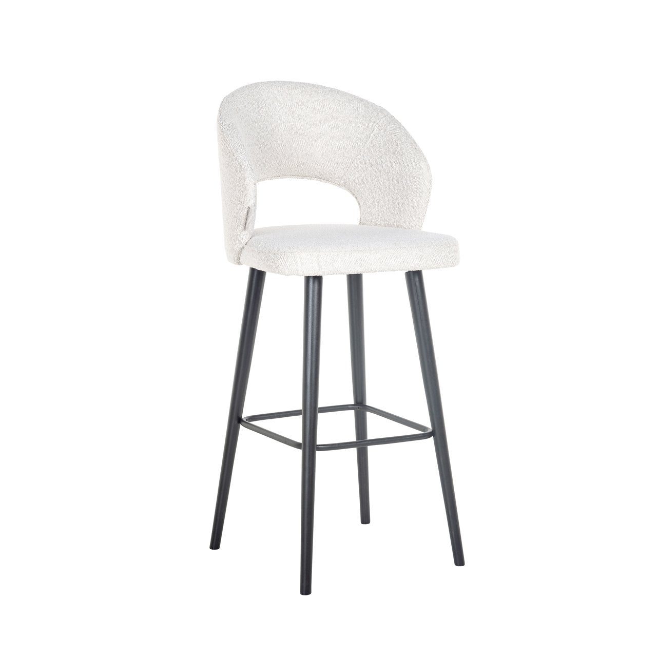 Bar Stool Savoy White Bouclé – Scaun de Bar Elegant și Confortabil