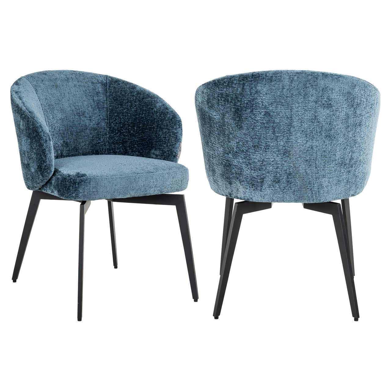 Scaun de Dining Amphara Blue Chenille Modern și Confortabil