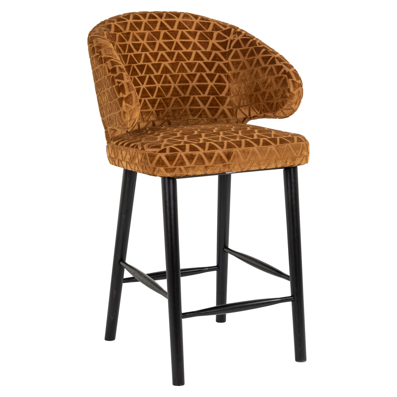 Sgabello da bar Triangolo indaco oro antico