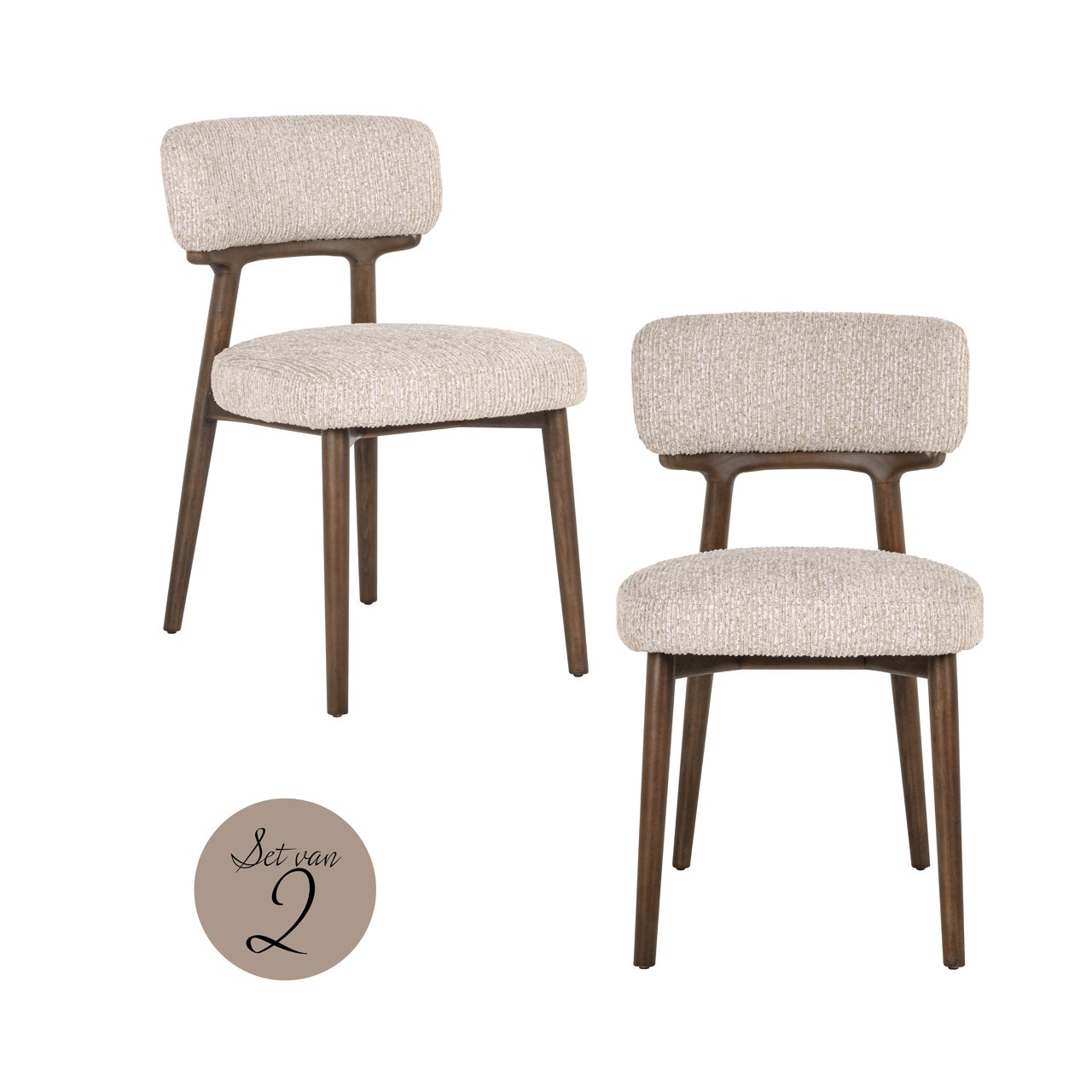 Dining Chair Basker Natural Linear (Set Of 2)