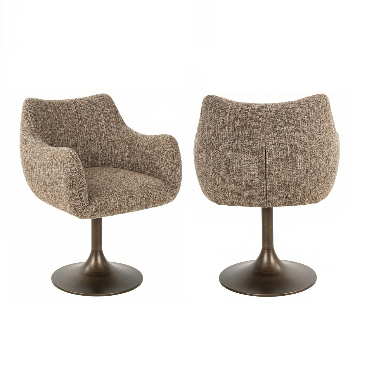 Scaunul De Masă Aldo, Tweed Maro, Rotativ. – stylish comfortable seating