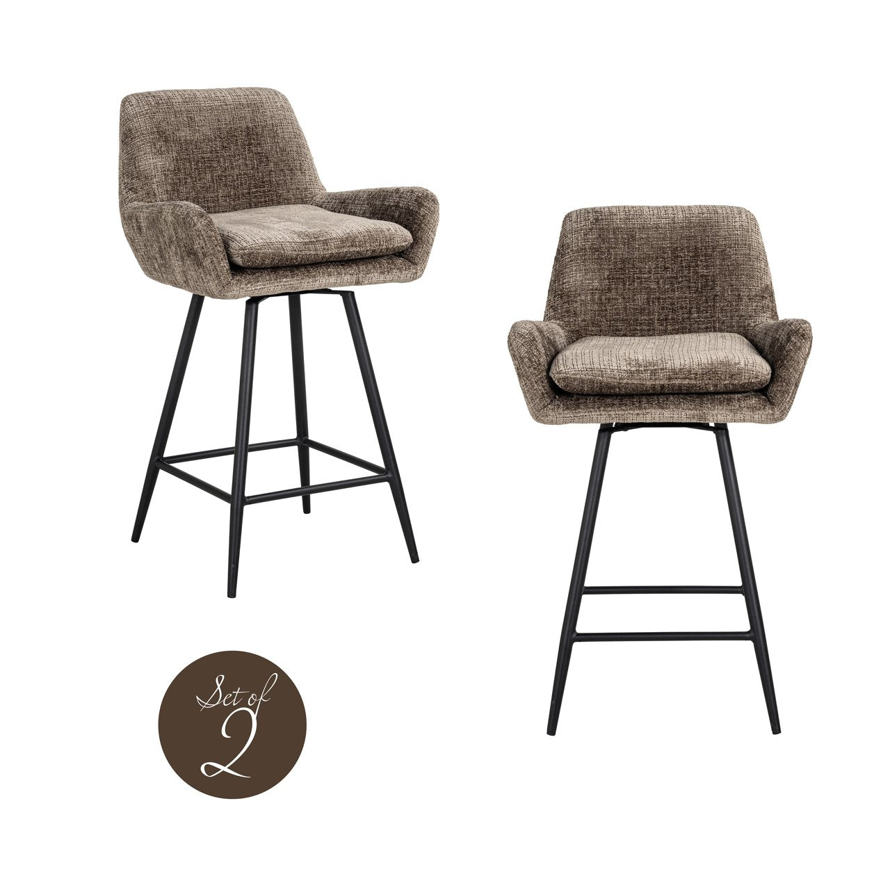 Counter Stool Linsey Niagara Stone – Scaune Bar Moderne (Set 2 Buc.)