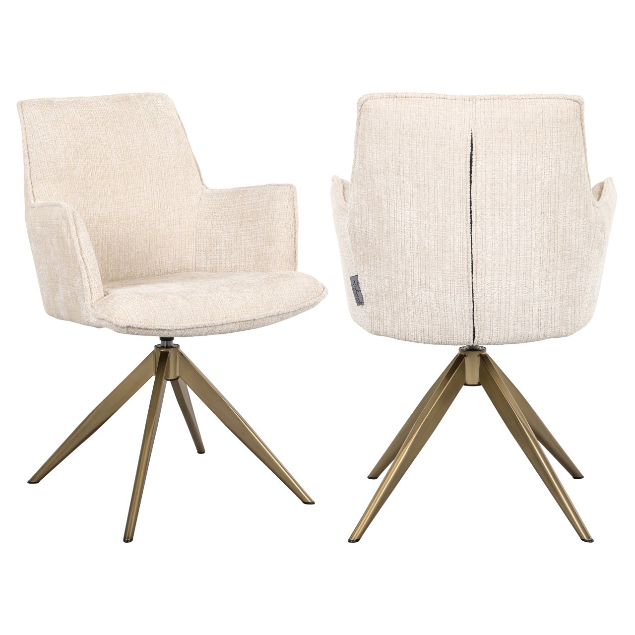 Scaun Dining Dakota Niagara Beige – Rotativ cu Brațe