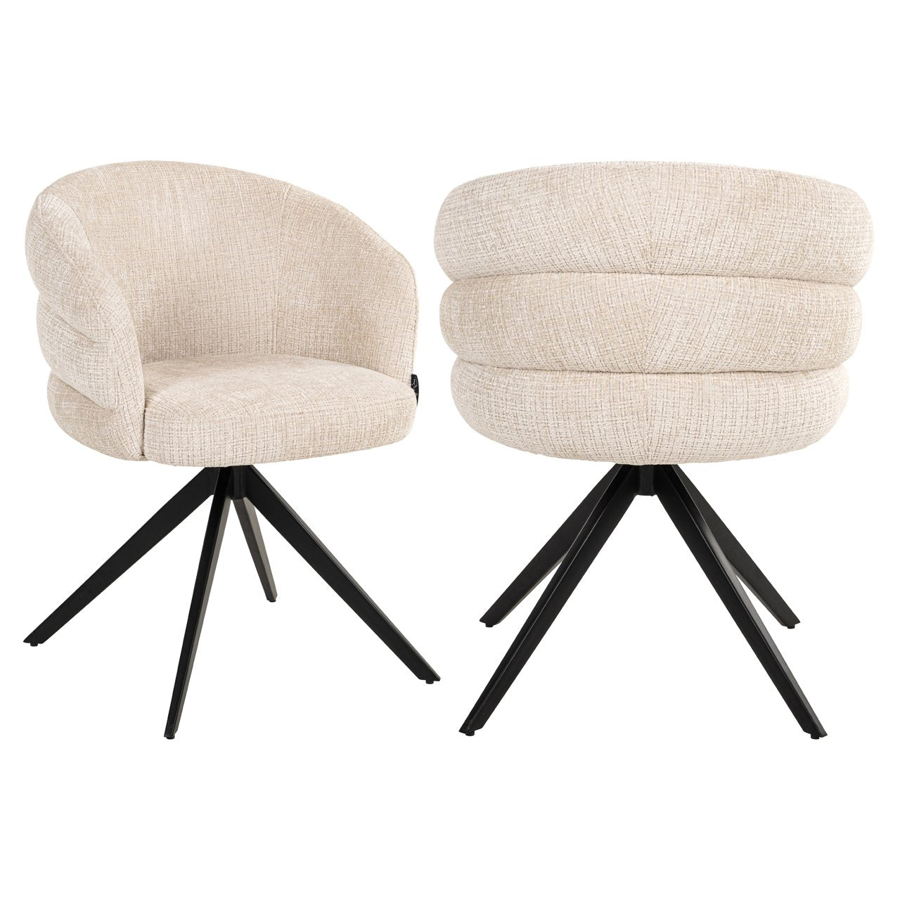 Dining Chair Serenity Niagara Beige Swivel Fire Retardant