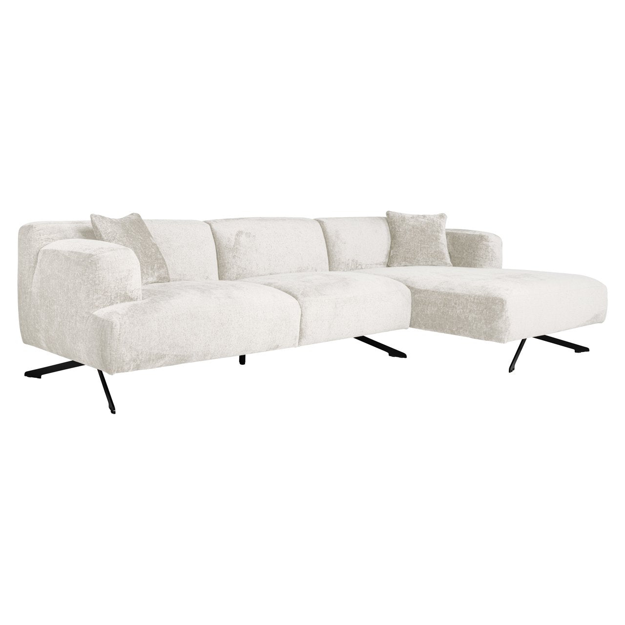 Sofa Donovan Cream Fusion 3 Seater + Lounge Right