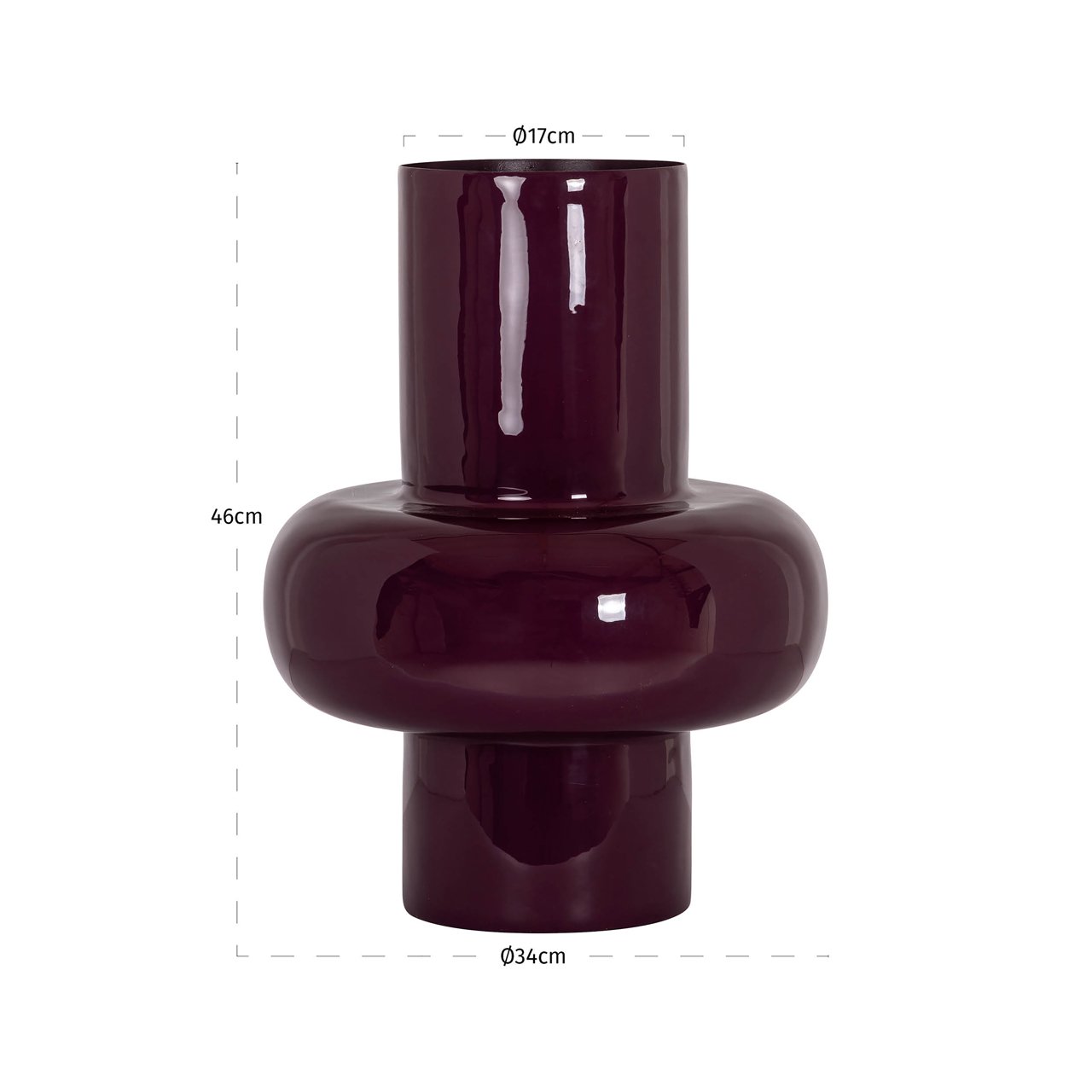 Vază Mică Ashlyn Burgundy | Formă Naturală
