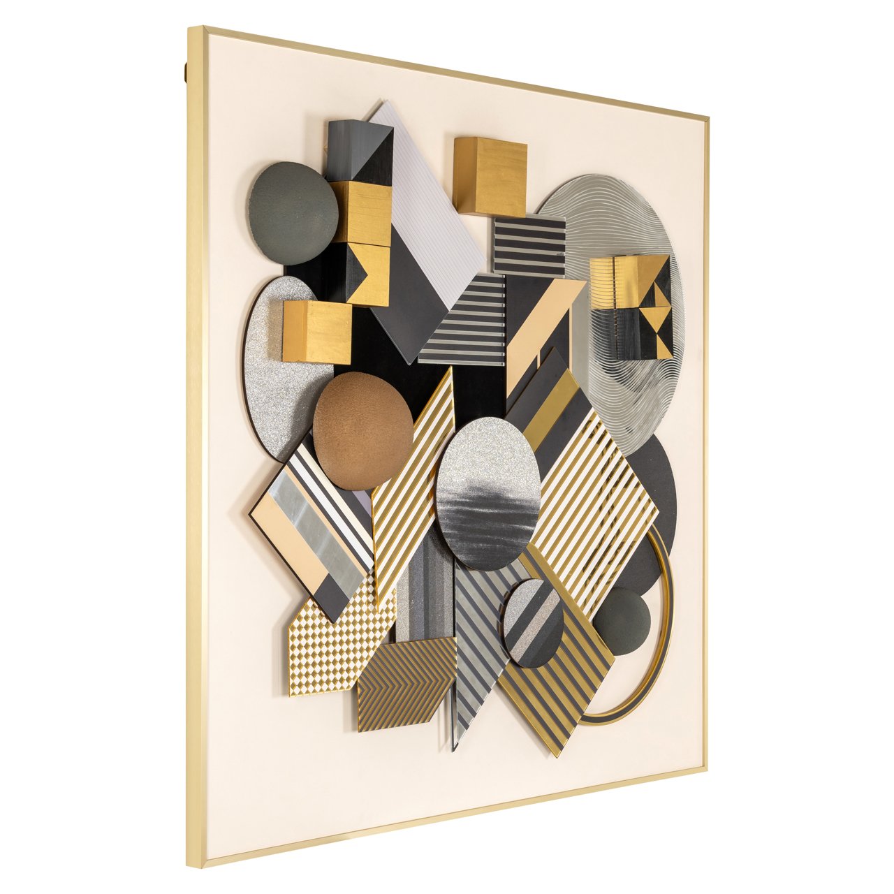 Wall Art 3 D Block Black/Gold