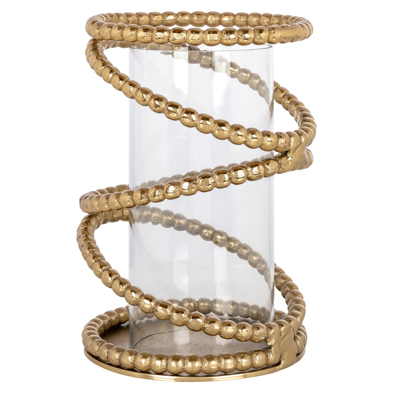 Portacandele piccolo Jaden in oro spazzolato - Compatto ed elegante