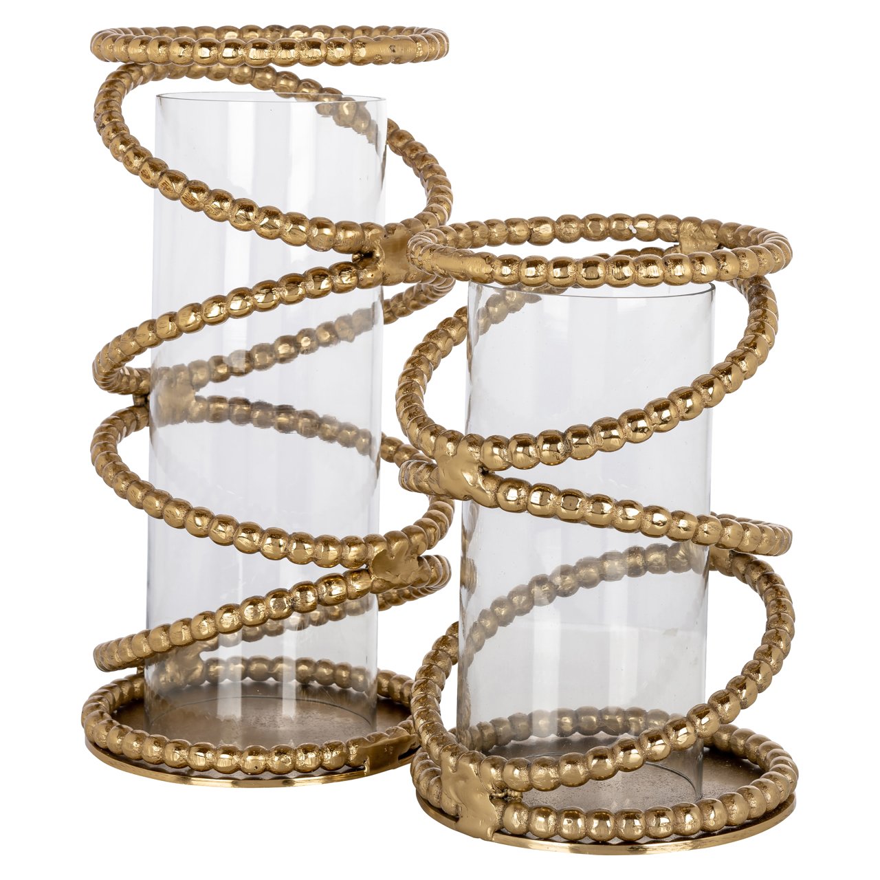 Portacandele piccolo Jaden in oro spazzolato - Compatto ed elegante