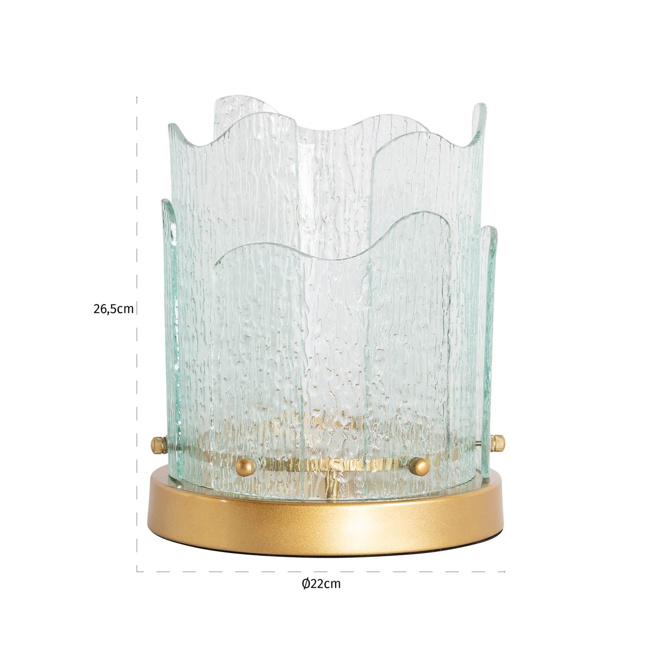 Suport Lumanari Hurricane Danila Auriu | Mic | Clasic | Elegant