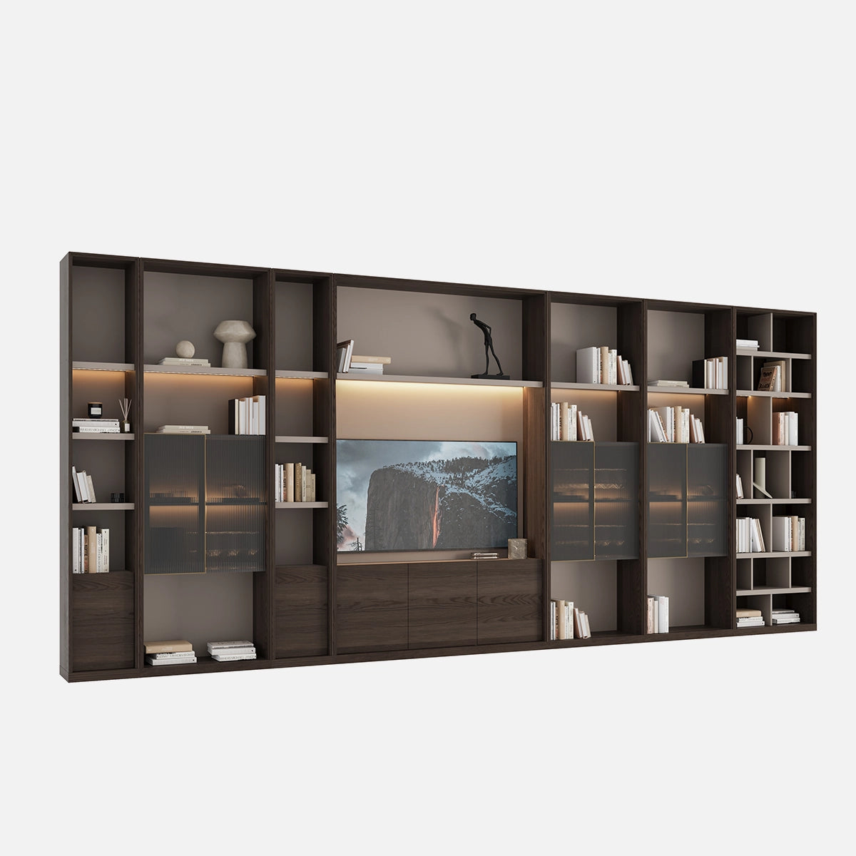 Biblioteca Nova – Sistem Modular cu TV si Vitrina