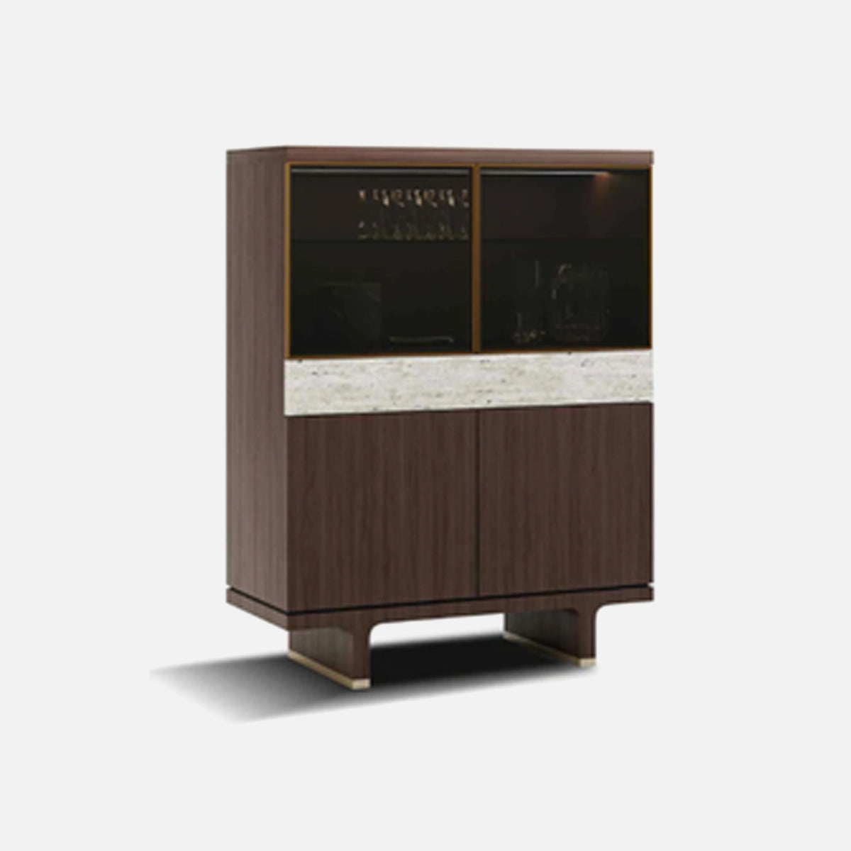 Buffet Hector – Nuc Walnut si Sticla Bronz