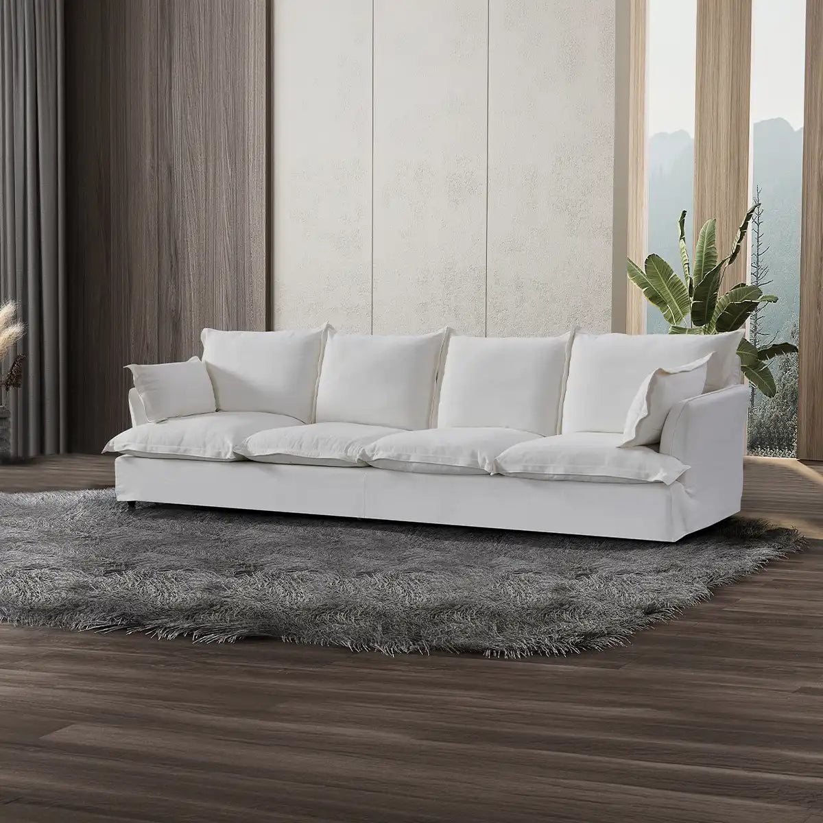 Canapea 4 Locuri Alfieri - 350x115x75 cm, Crem Poza,  Design modern și elegant