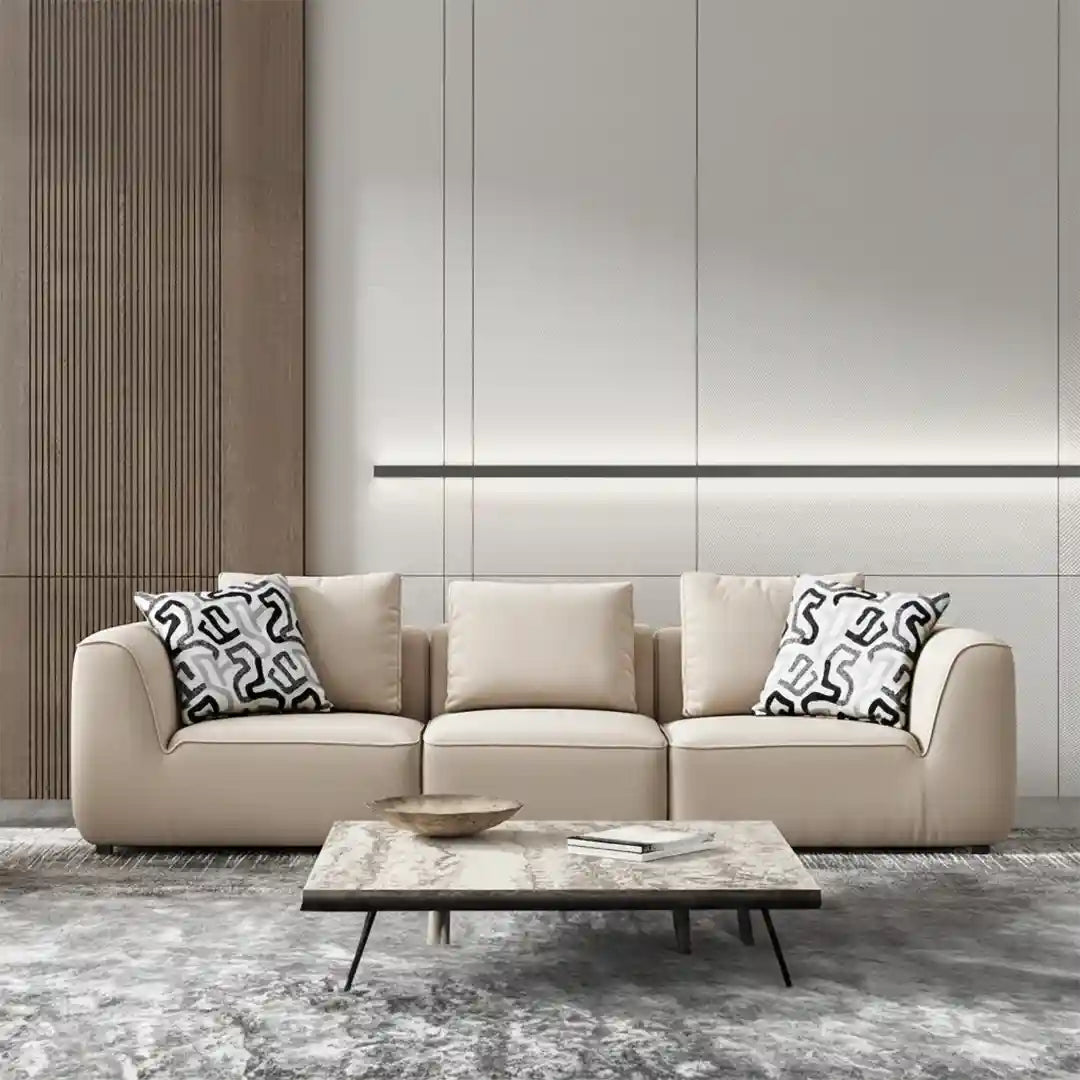Canapea Nicolas 3L - 250x103x82 cm, crem