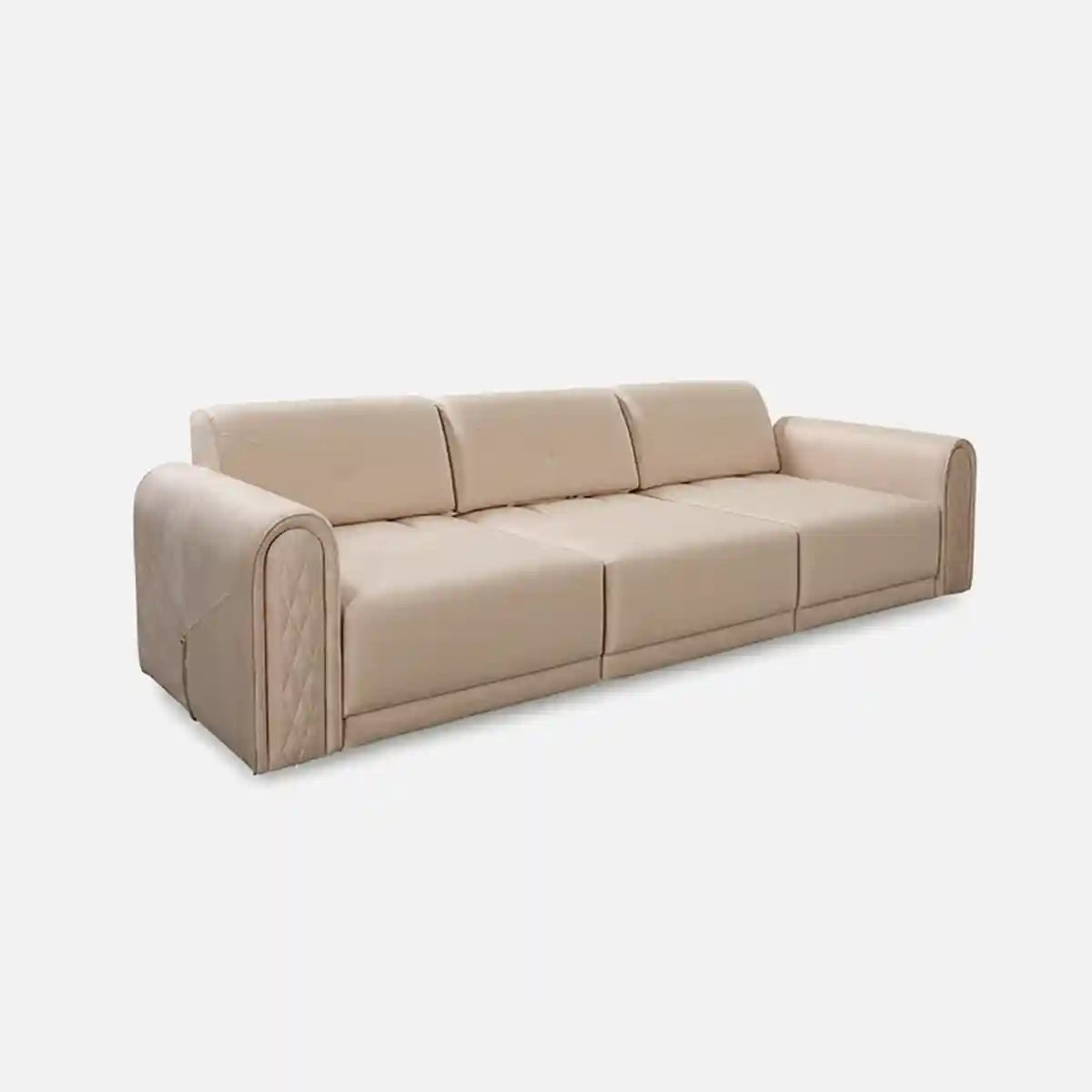 Canapea Vito 4L, Catifea, Bej - 2 perne premium incluse, 305x95x85