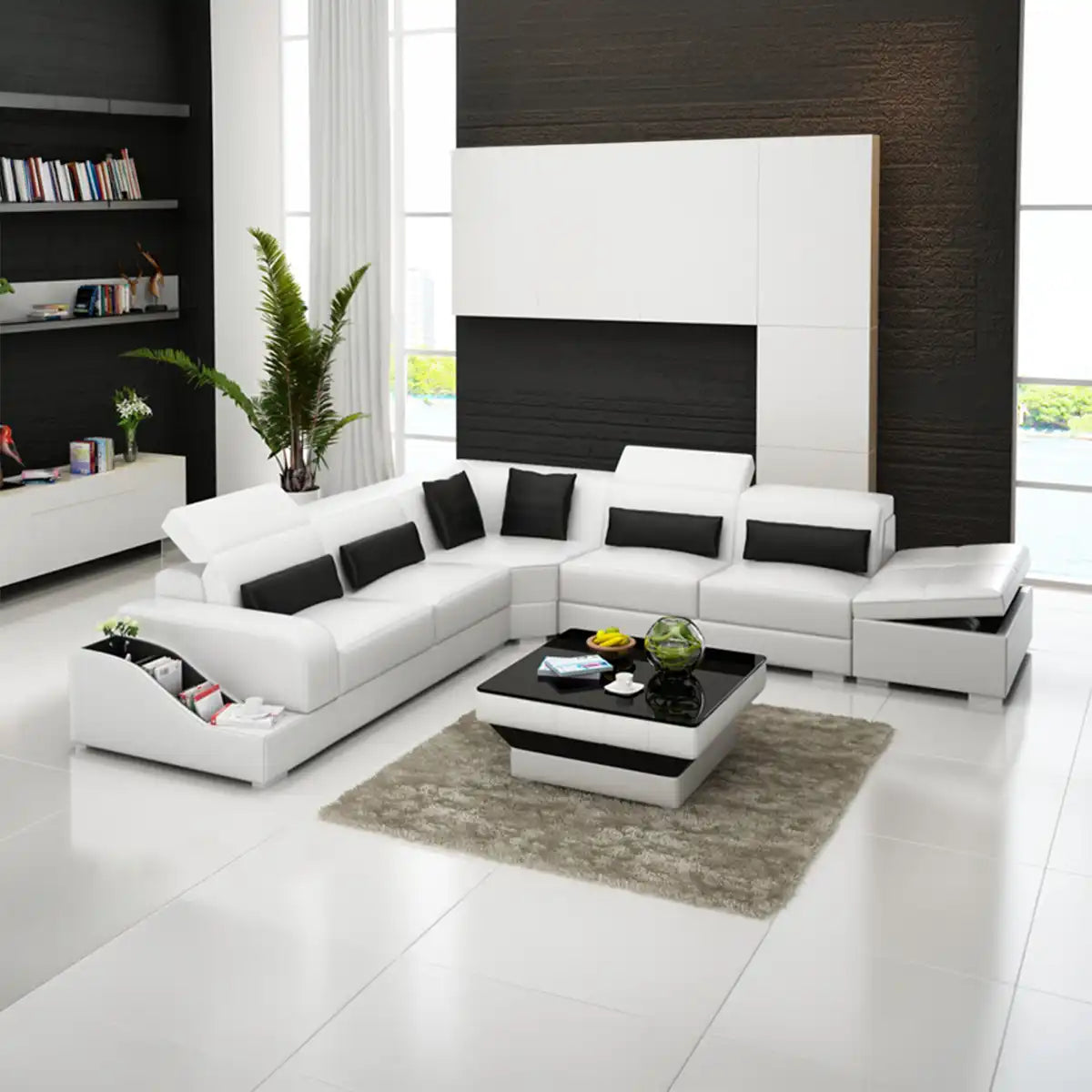 Coltar Marino C, 322x307x78 cm, piele ecologica