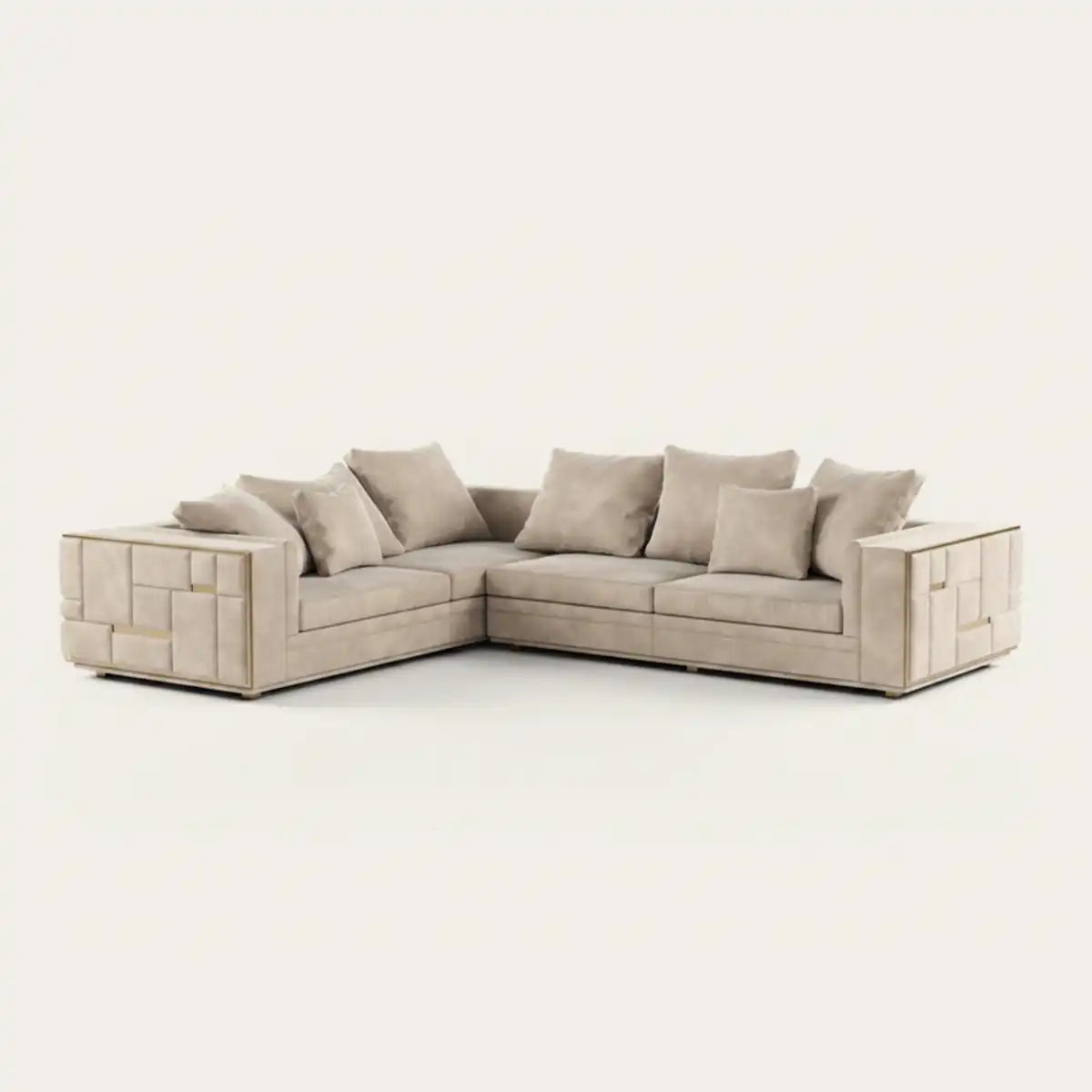 Coltar Prestige, nubik bej, 287x340x75 cm, microfibra - design modern și elegant
