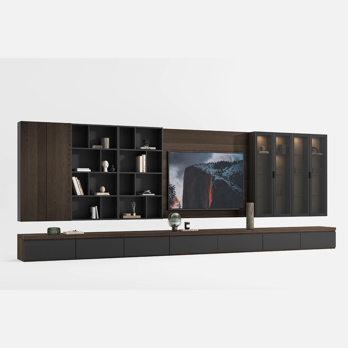 Comodă TV Infinity cu Raft din Charm Ceramic – Design Modern pentru Living