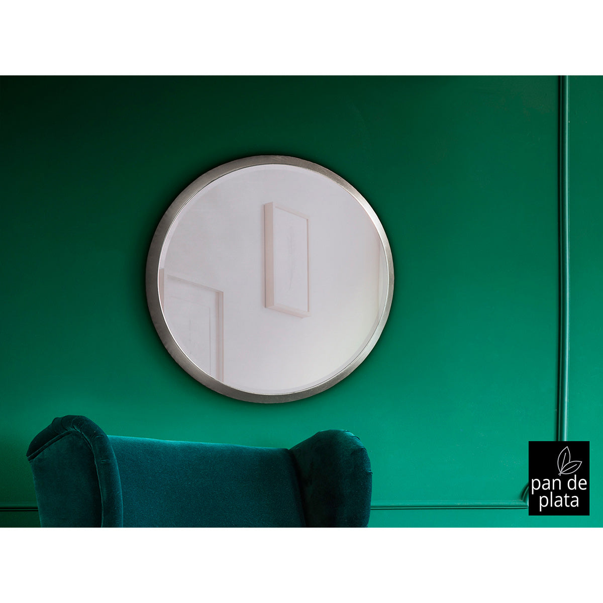 OGLINDA ROTUNDĂ ARIES 54 cm, ARGINTIE