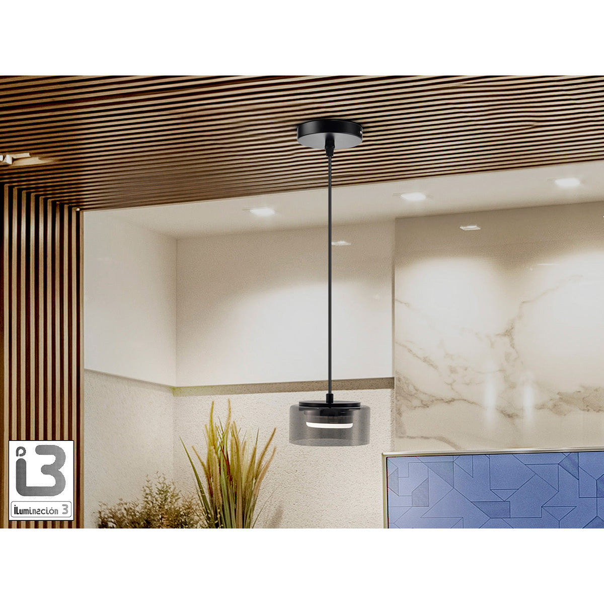 I3 - OLAIA - LAMPĂ 1L NEGRU AFUMURIT