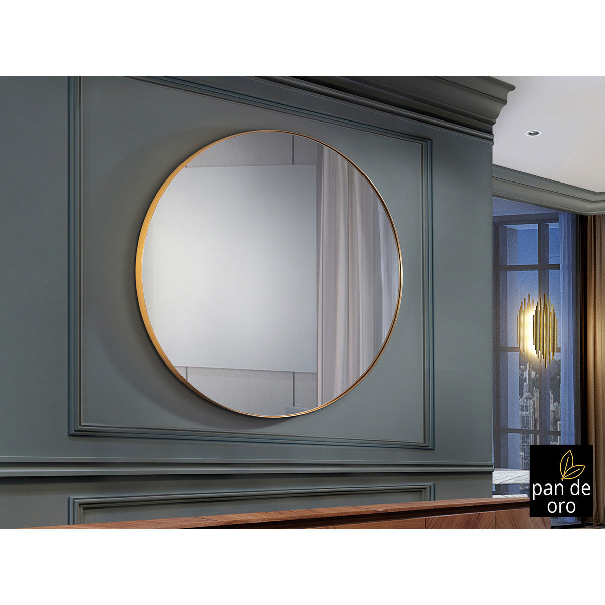 OGLINDA ROTUNDĂ ORIO 120 cm, AUR