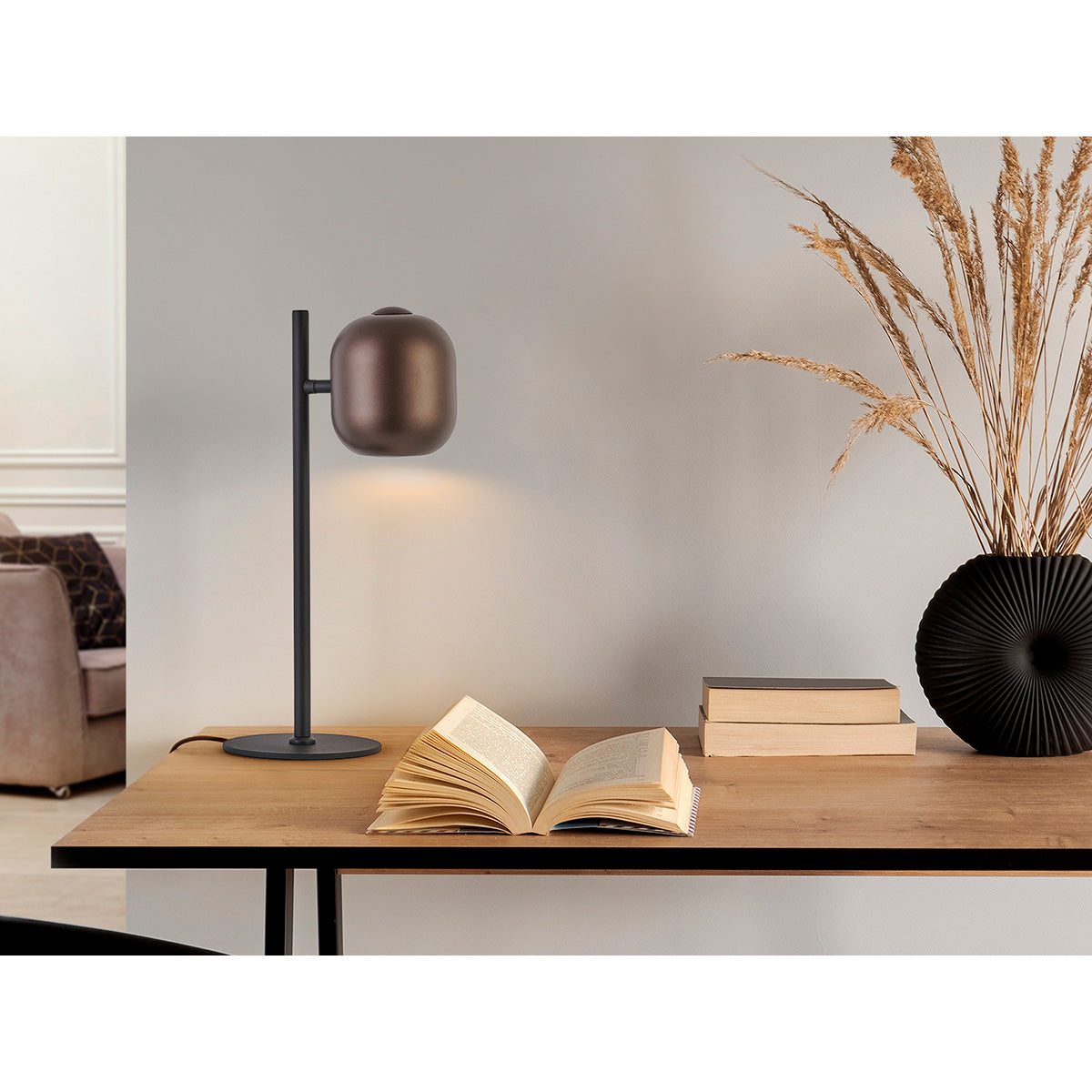 I3 - NIMES - LAMPĂ DE MASĂ 1L NEGRU-MARO