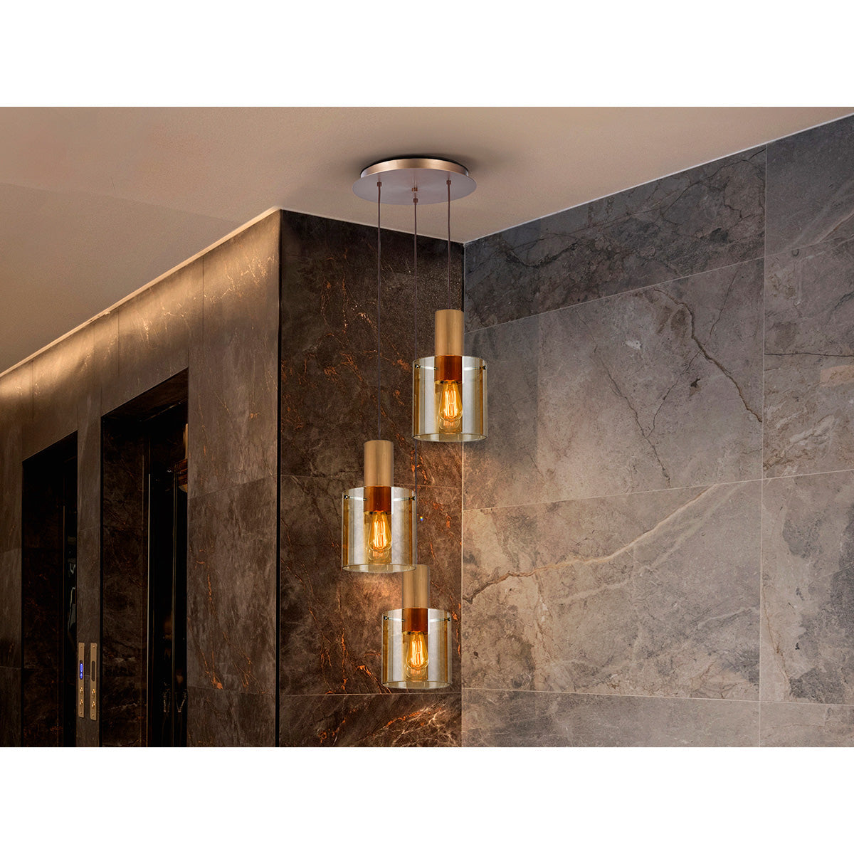 I3 - VENIZE - LAMPĂ 3L CUPRU-CHIHLIMBAR