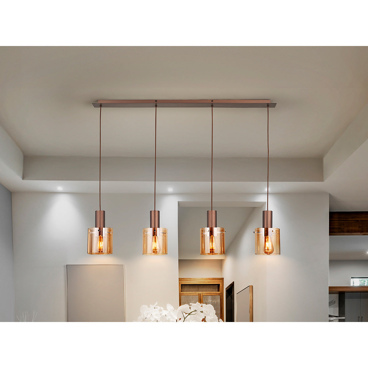 I3 - VENIZE - LAMPĂ 4L CUPRU-CHIHLIMBAR