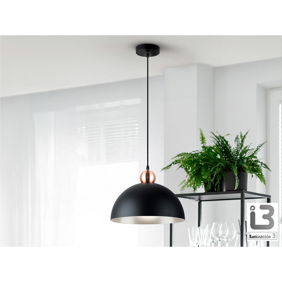 I3 - POLO - LAMPĂ 1L - NEGRU/CUPRĂ