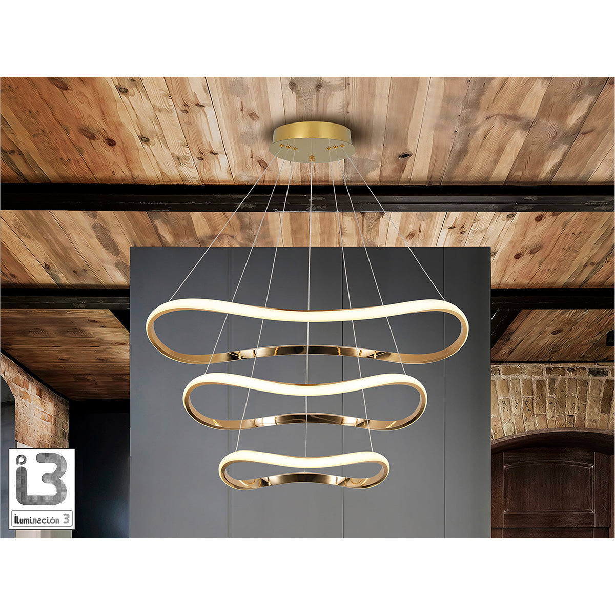 I3 - NAOS - LAMPĂ AUR ROZ 3 INELE D80