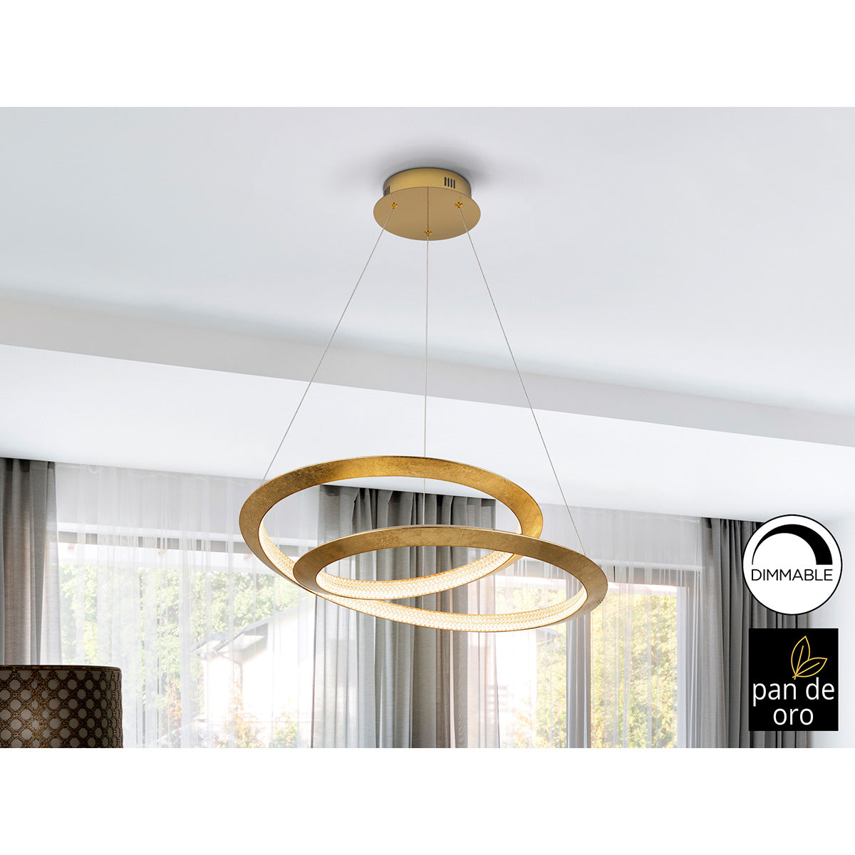 ETERNITY - LAMPĂ FRUNZE DE AUR 60 cm