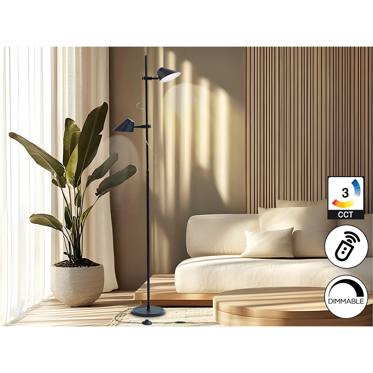 ESINO - LAMPĂ DE PODEAR 2L NEGRU