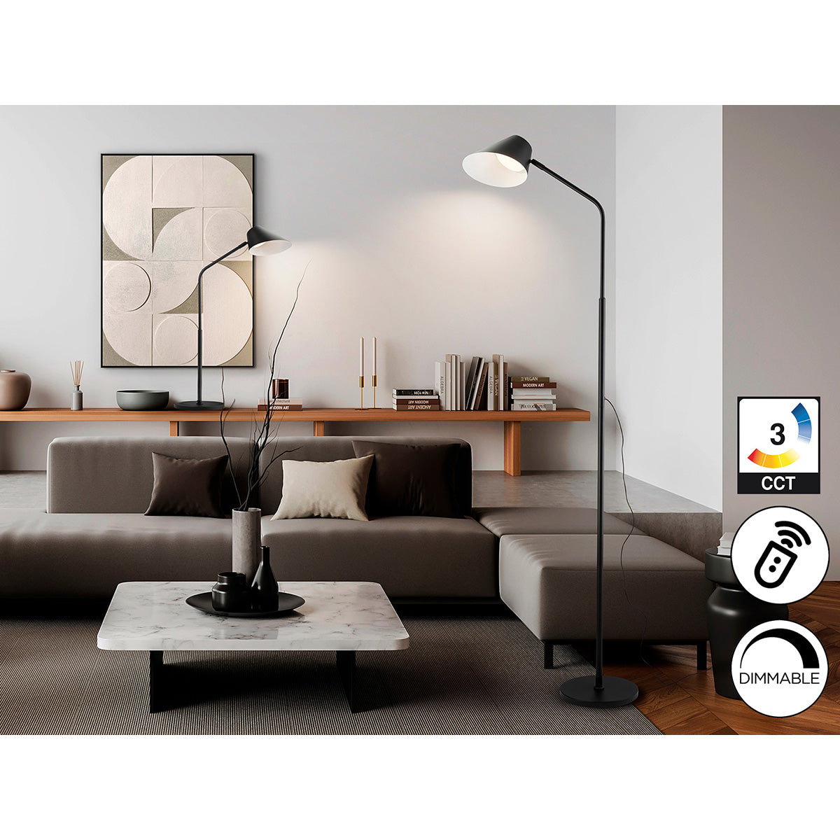 ESINO - LAMPĂ DE PODEAR 1L NEGRU