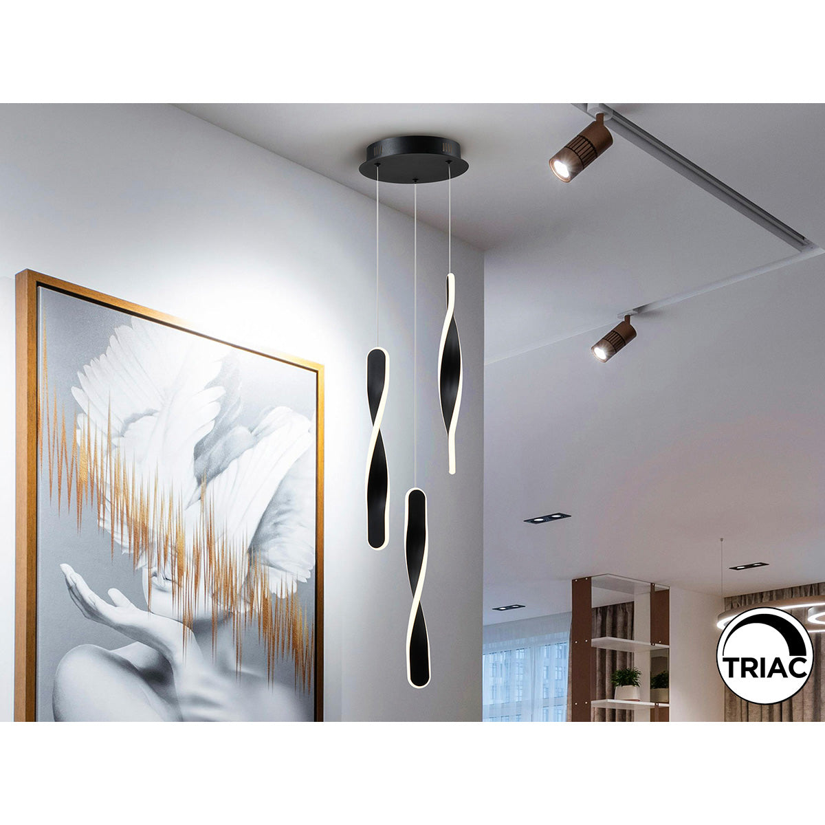 TWIST - LAMPĂ 3L NEAGRĂ