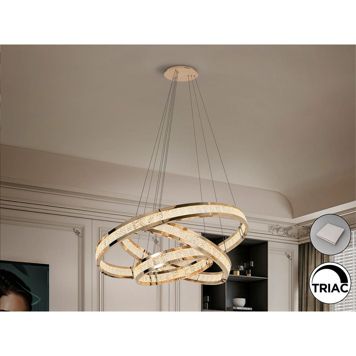 LORIAN - LAMPĂ 3 INELE, AURIE LUCIOSĂ