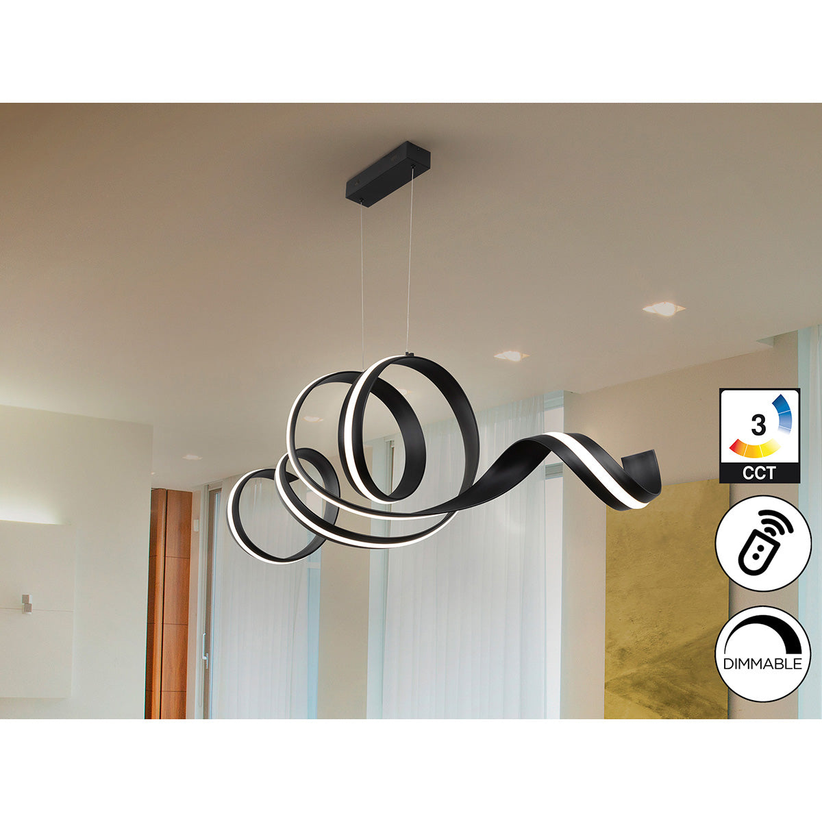 AMARA - LAMPĂ ORIZONTALĂ - NEGRU MAT