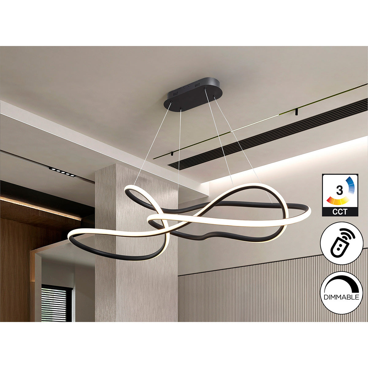 EVANIA - LAMPĂ MARE - NEGRU MAT